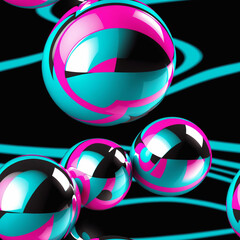Seamless tile chrome spheres ball