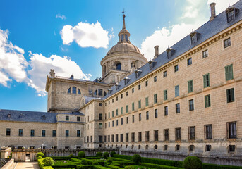 Fototapeta na wymiar El Escorial palace and gardens outside Madrid, Spain