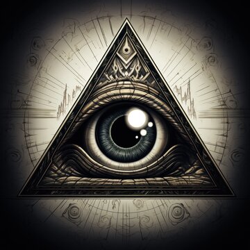 Eye of Providence, spiritual symbol. All-seeing eye of God Sticker. Logotype. Masonic symbol. illuminati symbol.