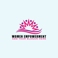 women empowerment logo design vector format - obrazy, fototapety, plakaty
