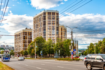 Obraz premium Cheboksary Cityscape new high-rise buildings at the intersection of Kalinin and Sergius Radonezhsky streets