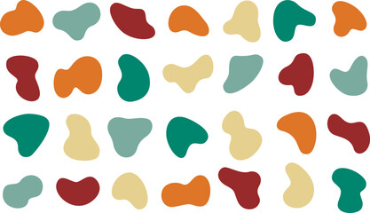 Vector organic abstract colorful shapes. Collection of random liquid irregular forms. 	