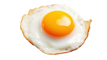 Fried egg isolated on transparent background, image with background removed, created with Generative Ai technology.