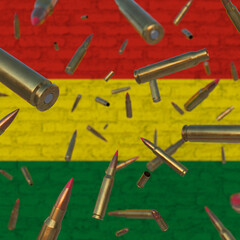 Falling Bullets in front of Bolivia flag