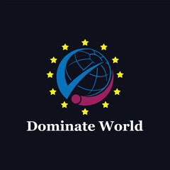 world global dominate logo design vector format