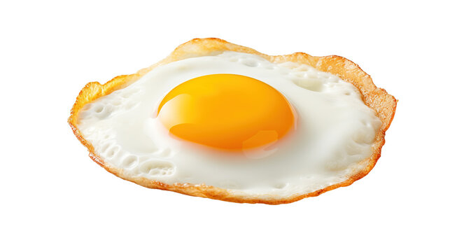 Fried egg isolated on transparent background, image with background removed, created with Generative Ai technology.