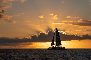 sailboat at sunset