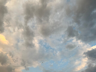 there are soft fluffy clouds in the sky