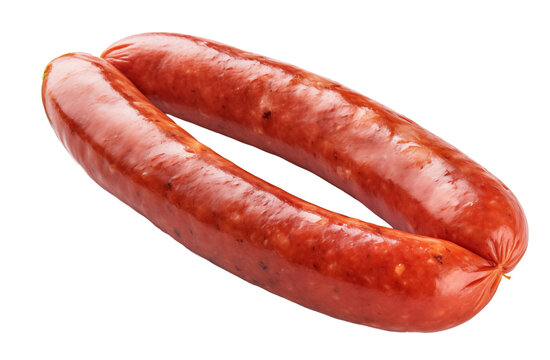 andouille sausage isolated on white background
