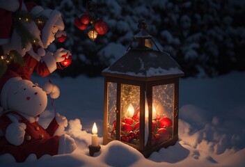christmas tree and candle