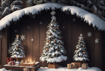 christmas tree in the snow