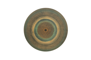 Used bench sander disc is isolated on transparent background.