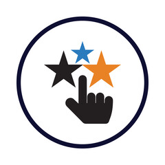 hand, click, star, finger, click icon