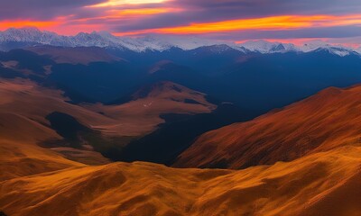 sunset in the mountains