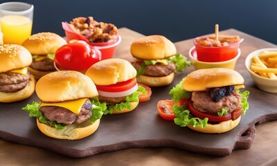 hamburger and fries