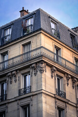 A Haussmann-style building (flat) in Paris, France on July, 16, 2023.