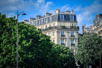 A Hausmann-style building (flat) in Paris, France on July, 16, 2023.