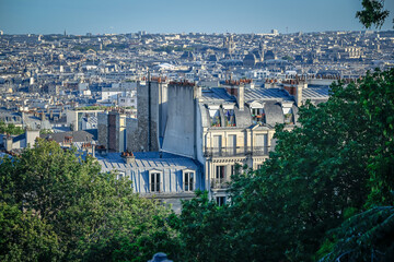 Fototapeta na wymiar A Haussmann-style building (flat) in Paris, France on July, 16, 2023.