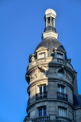 Fototapeta na wymiar A Hausmann-style building (flat) in Paris, France on July, 16, 2023.