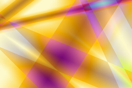 3D Abstract geometry background design of geometric shapes in yellow, pink and bright golden colors forming overlapping triangles and other cool shapes. Used as a wallpaper, backdrop, virtual image.