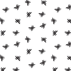 chaotic grunge hashtags pattern, seamless pattern on a transparent background. vector pattern. - obrazy, fototapety, plakaty