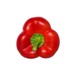 Red bell pepper top isolated cutout on transparent