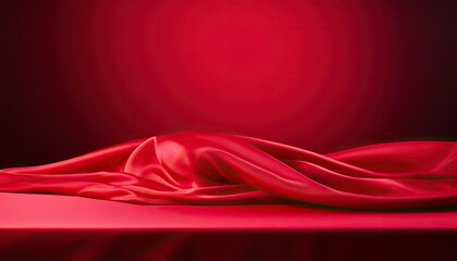 Red cloth and red background. - obrazy, fototapety, plakaty