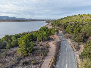 Piste cyclable entre Leucate et la franqui (11370) , Aude , France