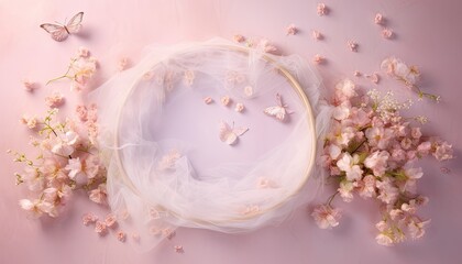 Newborn baby nest or crib backdrop, photoshop overlay,  pastel purple and pink colors