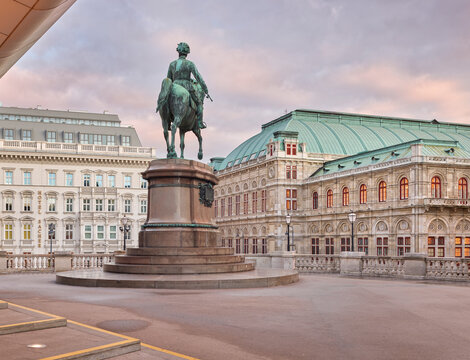 Albertina, Wiener Oper, Erzherzog Albrecht von &Ouml;sterreich Statue, 1. Bezirk Innere Stadt, Wien, &Ouml;sterreich