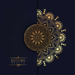 Luxury Golden Geometric Ornamental Mandala Background Vector Design. Decorative mandala for tattoo, Mehendi, Islamic, Ornament, Art, henna, Indian, Asian, print, poster, cover, brochure, flyer, banner