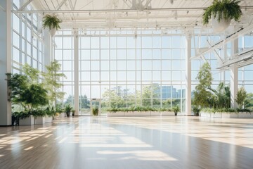 Massive space for large events in the atrium of the double height conservatory with large windows and natural sunlight