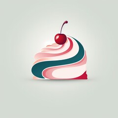 Beautiful delicious dessert with aromatic glaze and fresh berries on a light background. Suitable for advertising and company logo