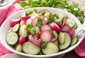 fresh vegetable salad with cheese