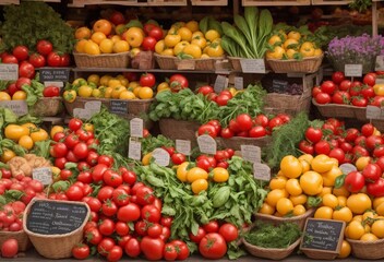 fruits and vegetables at the market