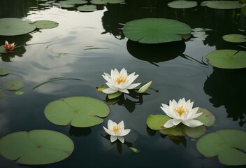 water lily in the pond