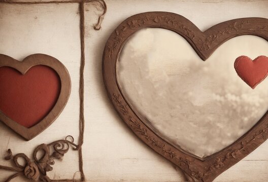 heart shaped with chocolate candy & picture frame