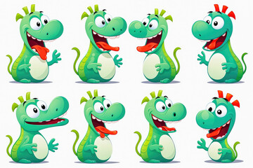 New year emoji of funny dragon. Cartoon style, New Year, Christmas.