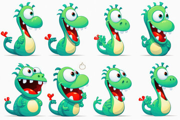 Fototapeta premium New year emoji of funny dragon. Cartoon style, New Year, Christmas.