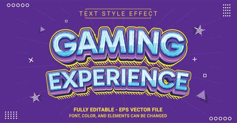 Editable Text Effect with Gaming Experience Theme. Premium Graphic Vector Template.