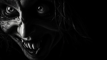 Nightmare. A creepy image of a monster. A frightening monster. Demonic horrific. - obrazy, fototapety, plakaty