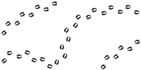 Footprints of Forest Animal, Traces of a Roe Deer on white background. Deer or Roe Deer silhouette animal tracks. Paw Print. Vector illustration. EPS10. © katarinanh