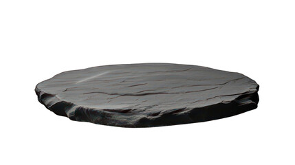 Black round stone plate isolated on white created with Generative AI