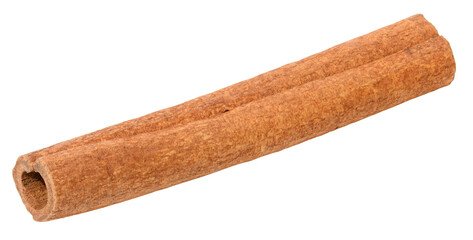 Brown cinnamon stick on white background, spice