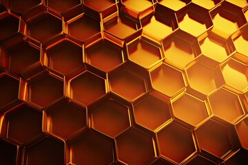abstract hexagonal honeycombs in yellow colors. background