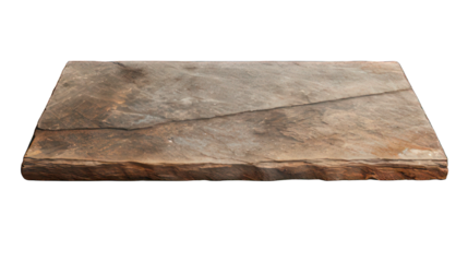 Brown stone board isolated on white created with Generative AI