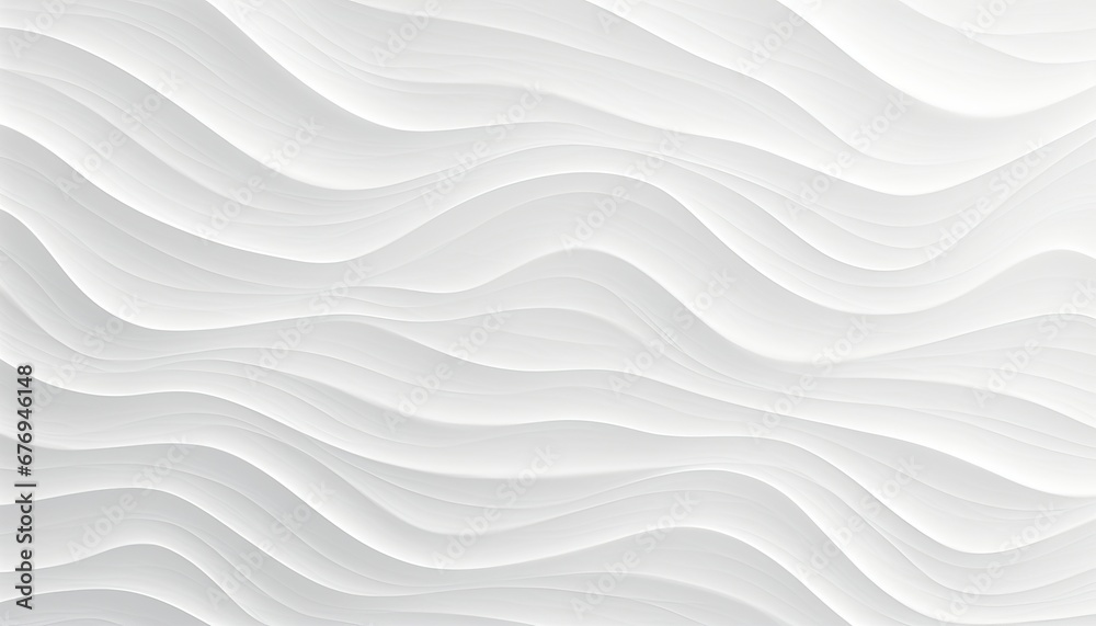 Wall mural elegant monochrome white seamless wave texture pattern background for design projects