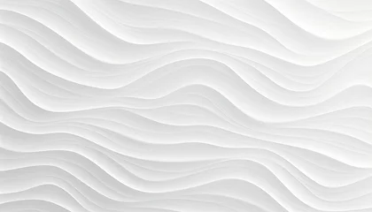 Gordijnen Elegant monochrome white seamless wave texture pattern background for design projects © Ilja