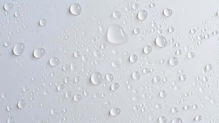 Water drops on a white background.