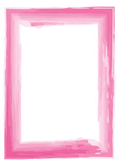 Acrylic frame isolated on white. Pink rectangular frame in vector. Frame for text, picture, photo	